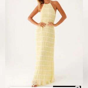 Peppermayo Light Yellow Halter Maxi Dress